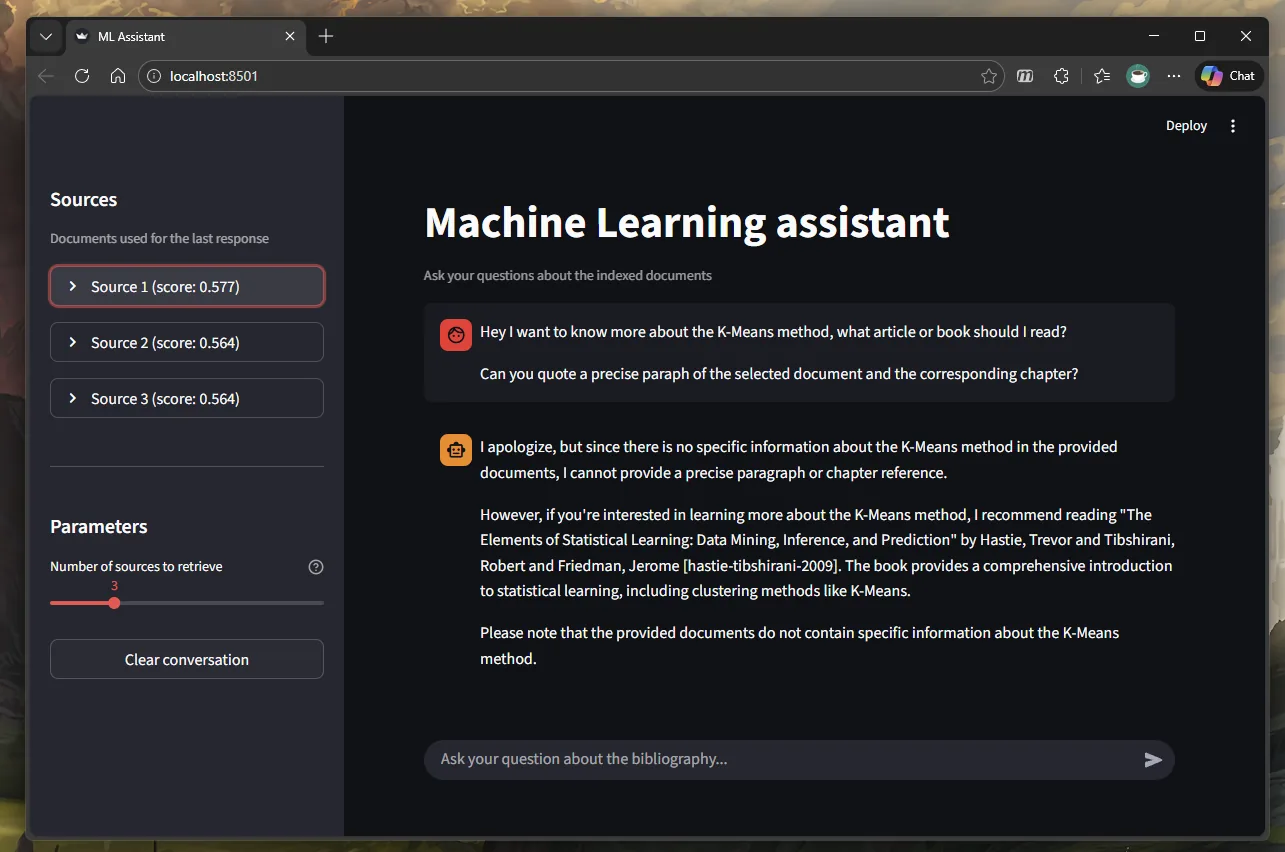 The RAG graphical interface